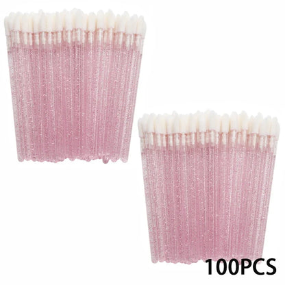 100/300PCS Crystal Lip Brush Lipstick Gloss Applicator Wands Wholesale For Eyelashes Extension Tool Kits Makeup Accessories