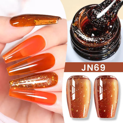BORN PRETTY Jelly Nude Gel Nail Polish 10ml Light Pink Peach Translucent Color UV Light Cure Gel Varnish Nail Art DIY at Home