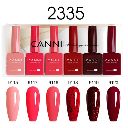 6pcs*9ml CANNI HEMA FREE Nail Gel Polish Set Gorgeous Color Semi Permanent Pigmented Painting Gel Soak off UV LED Gel Nails Kit