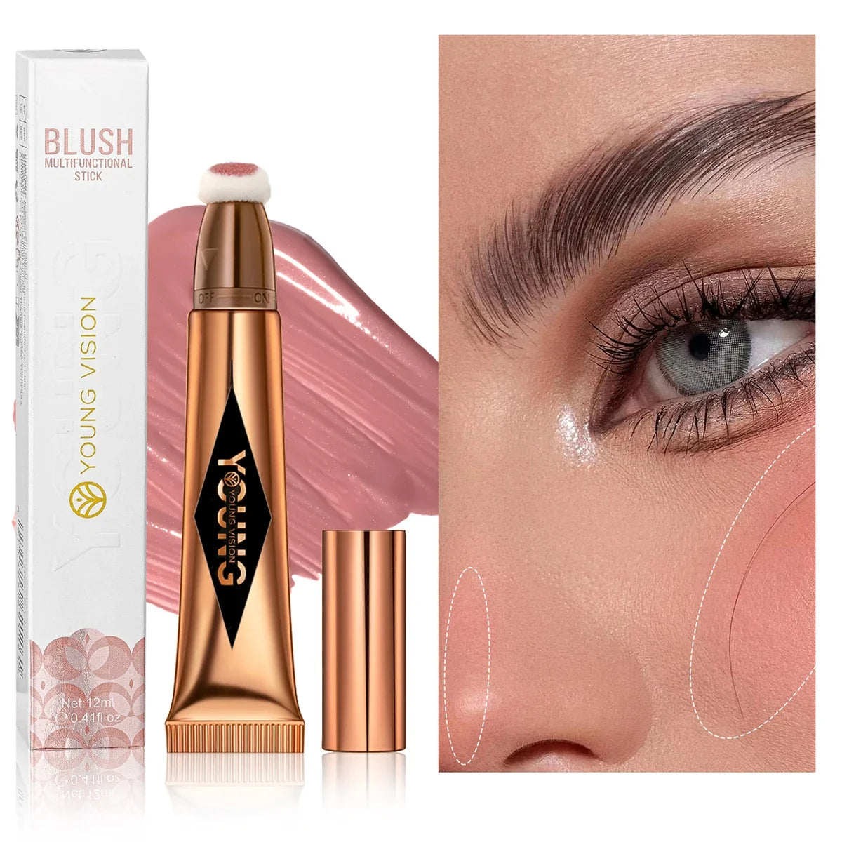 6-colour cushion cotton blush, skin-friendly highlighter that is not irritating, blends naturally without clumping.