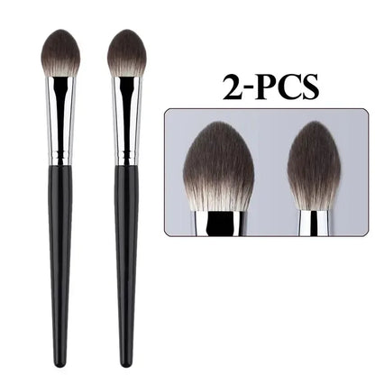 1/2Pcs Peach Heart Blusher Brush - Small Flat Precise for Powder/Cream/Liquid Blush, Makeup Tool