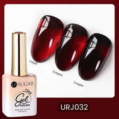 UR SUGAR 15ml Fiber Rubber Base Gel Upgrade Broken Nail Repaired Fiberglass Clear Quick Building UV Construction Gel Soak Off