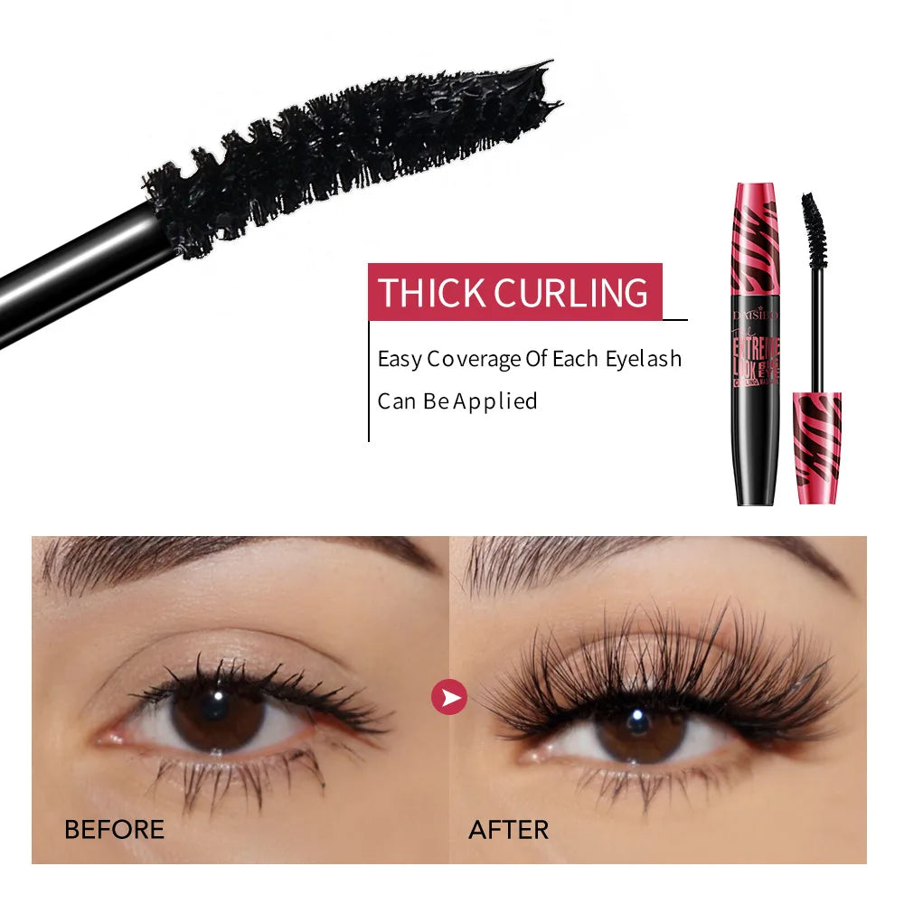 4D Silk Fiber Mascara - Waterproof Black Lengthening 10ml