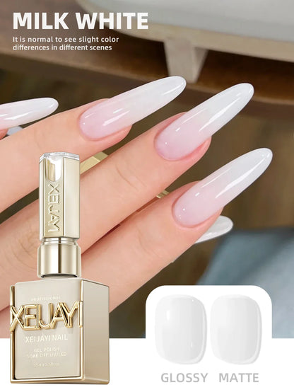 1Pc 15ML Milky White Pure Nail Polish Gel Nail Add Semi-Permanent Soak Off UV LED Construction Gel Varnish