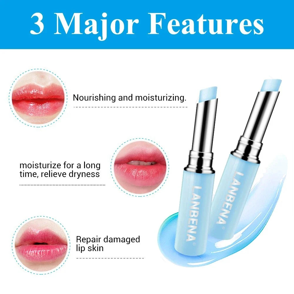 LANBENA Hyaluronic Acid Lip Balm Lip Plumper Moisturizing Reduce Fine Lines Long-lasting Hydration Protecting Dry Lip