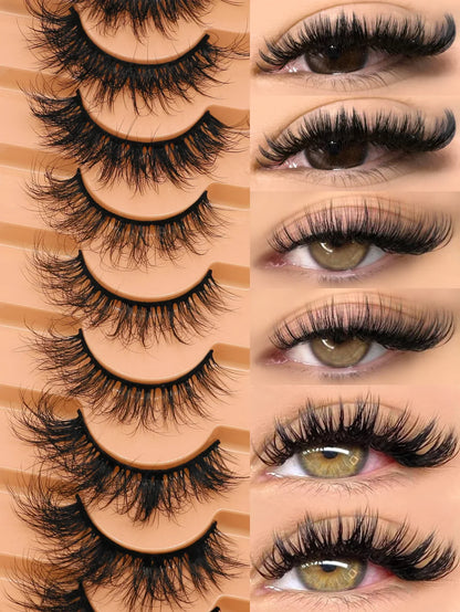 Cat Eyelashes Fluffy 3D Mink Eyelashes Natural Look False Lashes for Daily Party Wedding Lightweigh Reusable Makeup
