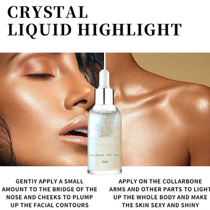 Liquid Highlighter Oil Makeup Cosmetic High Gloss Glitter Face Body Shimmer Highlighter Waterproof Long Lasting Women Beauty