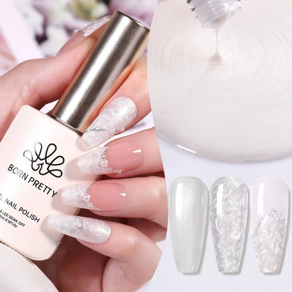 BORN PRETTY Milky Jelly Rubber Base Gel for Gel Nail Polish 15ml Russian Self-leveling Nude Color Soak Off Semi Permanent UV Gel