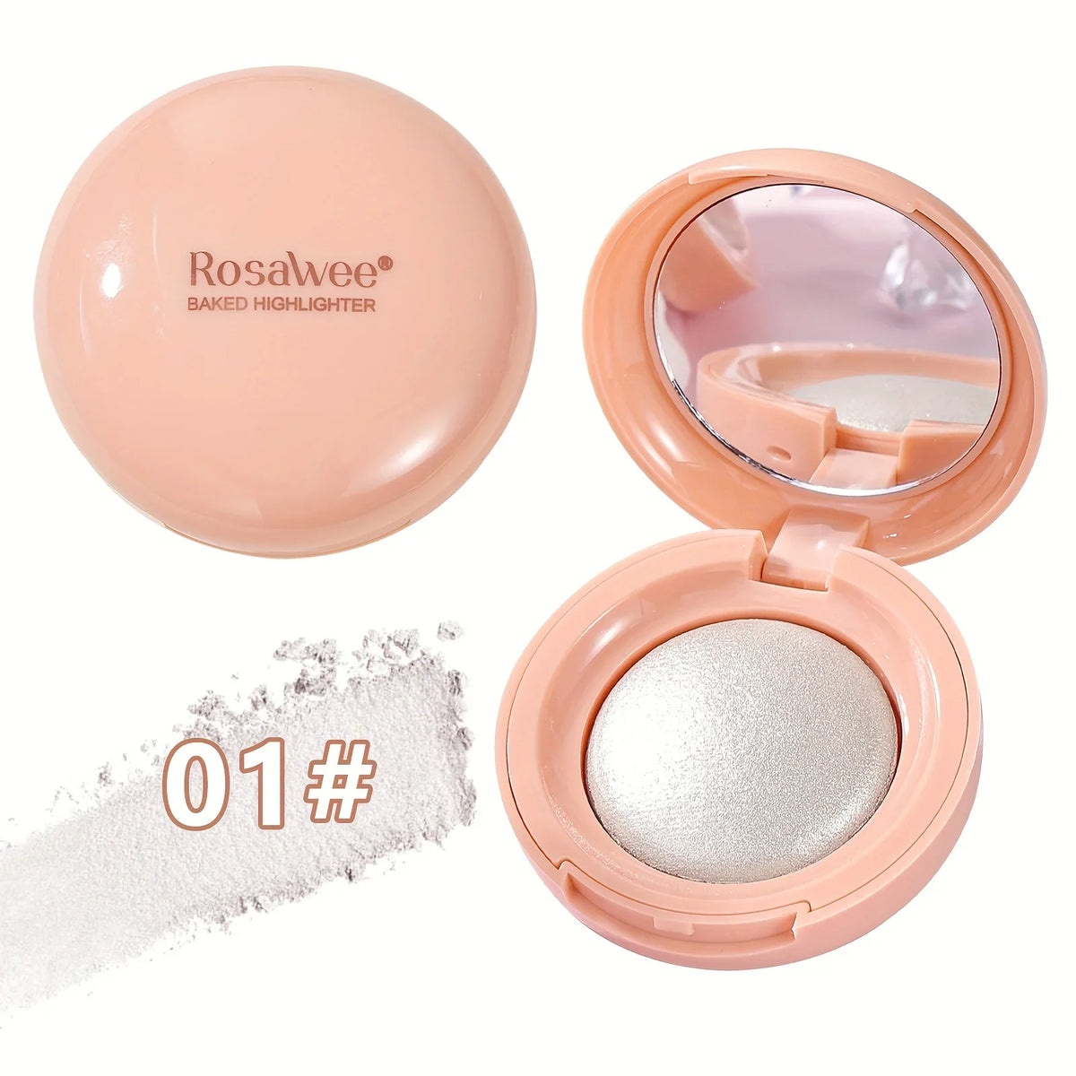 Face Highlighter Palette, High Glossy Face Illuminator Palette, Natural Glow Finish, Pearl Shimmer Smooth Baked Powder