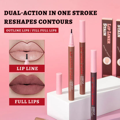 QIBEST 1PC Matte Liquid Lipliner Pencil Waterproof Plumping Stain Lipstick Natural Lip Liner Outline Lips Contour Pen Makeup