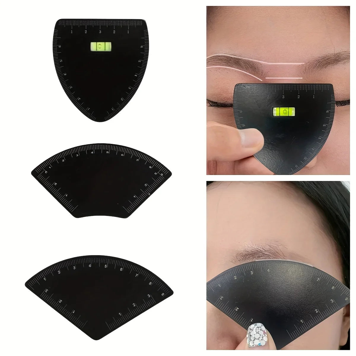 1PC Eyebrow Stencil Kit - Multi-Style Templates with 3-Point Measuring Ruler, Precise Shaping Tool for Microblading & Makeup