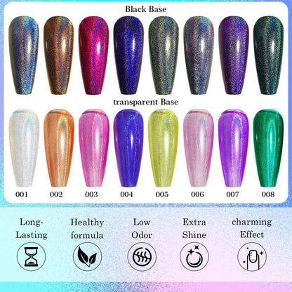 Rainbow Sparkle Holographic Nail Polish 7ml Multichrome Laser Glitter Nail Lacquer Quick-Dry Salon Professional Nail Art Polish