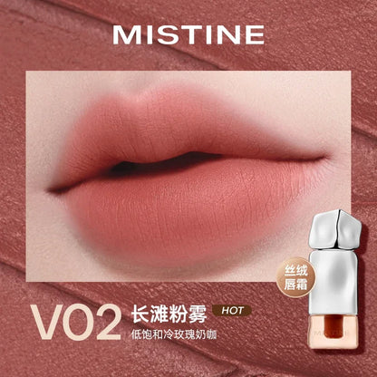 Mistine Lipstick Nude Long Wear Lip Creamy Korean Makeup Matte Lip Glaze Mirror Gloss Lip Jelly Long Lasting 2.9g