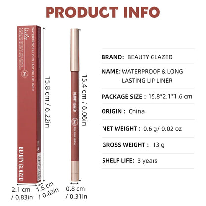 8 Colors Artist Palette Matte Velvet Lip Liner Pencil | Long-Lasting Waterproof, Non-Sticky Matte Finish, Precise Tip for Sharp