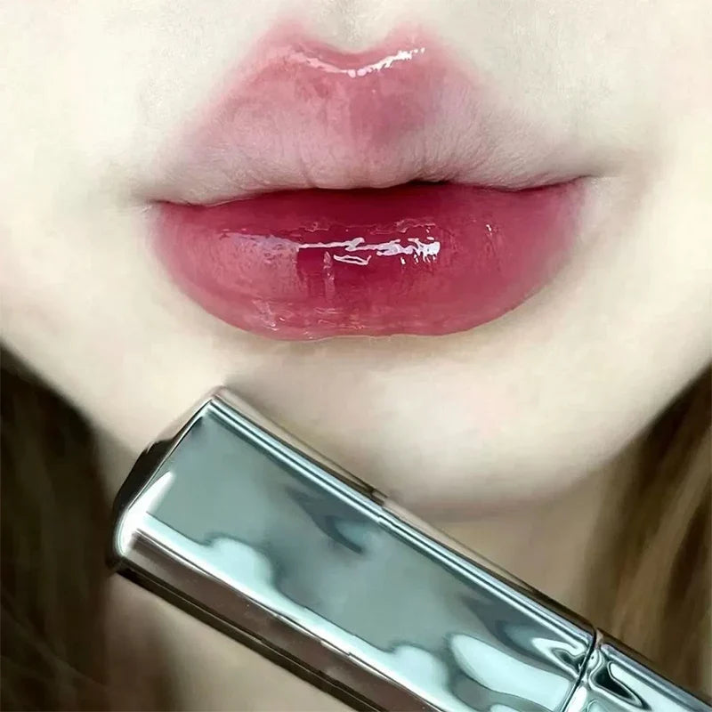 Silver Tube Five-color Clear Water Gloss Lip Gloss Moisturizing Mirror Crystal Jelly Lip Glaze Watery Texture Lip Tint Makeup