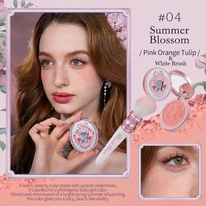 Flower Knows Strawberry Rococo Series Embossed Blush Fine Powder Makeup Smooth Long-Lasting Blusher Face Enhancing Makeup Color