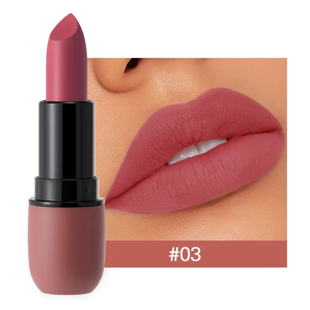 6-Color Matte Lipstick: Velvet Lip Color, Smooth, Waterproof, Long-Lasting Color Lip Makeup