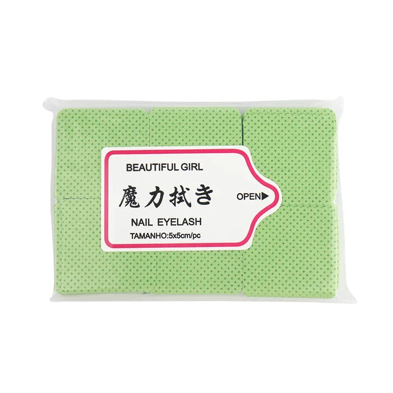 300pcs Lint-Free Eyelash Glue Wipes Paper Gel Remover Clean Month of Bottle Cotton Pads Beauty Cleaning Nail Art Makeup Tools