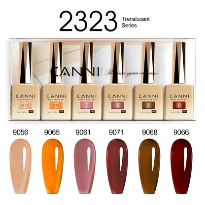 6pcs*9ml CANNI Nail Gel Polish Kit HEMA FREE Jade Jelly Nude Jelly Pink VIP Kit Christmas Gift French Nail Design Natural Color