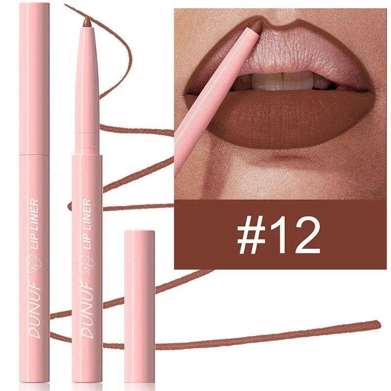 Velvet Matte Lip Liners Pencil Lipstick Makeup Soft Nude Red Brown Tint Lip Stain Waterproof Plumping Lip Outline Contour Makeup