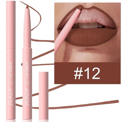 Velvet Matte Lip Liners Pencil Lipstick Makeup Soft Nude Red Brown Tint Lip Stain Waterproof Plumping Lip Outline Contour Makeup