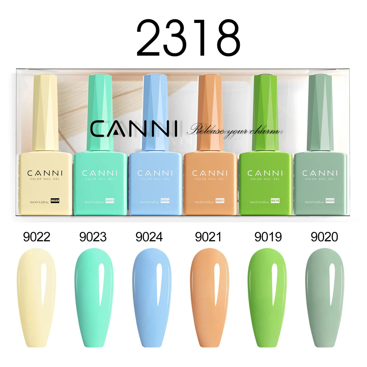 6pcs*9ml CANNI Nail Gel Polish Kit HEMA FREE Jade Jelly Nude Jelly Pink VIP Kit Christmas Gift French Nail Design Natural Color