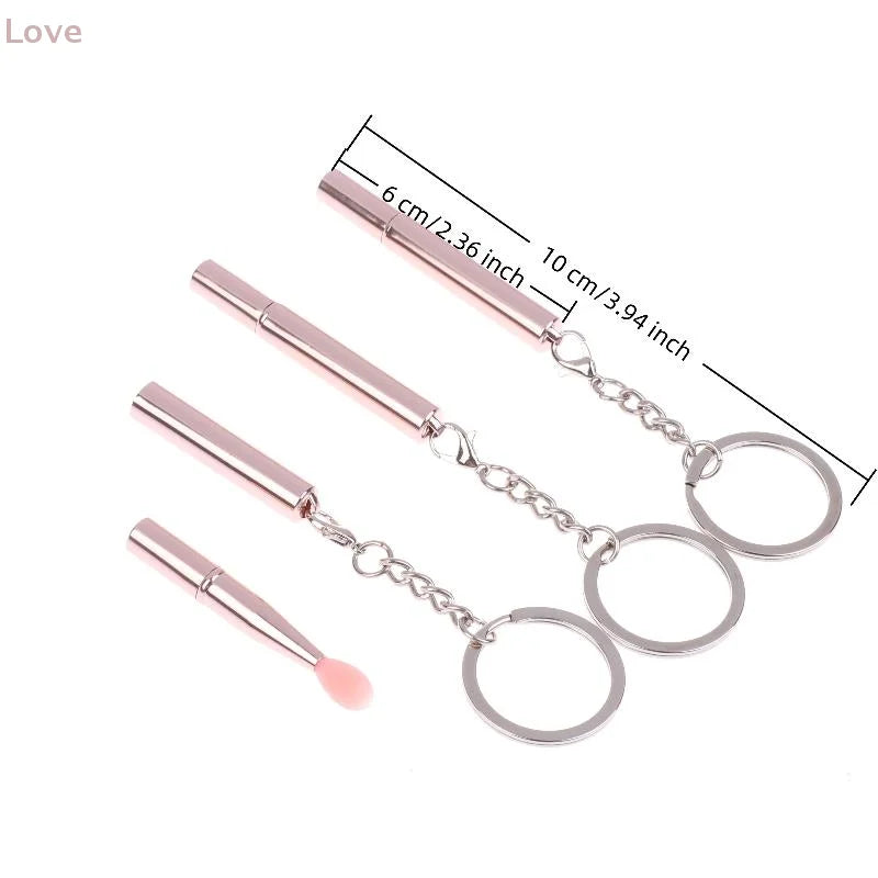 [L&P]1pcs Multifunctional Silicone Lip Brush Portable With Cover Keychain Dustproof Lipstick Lipstick Brush Eye Shadow