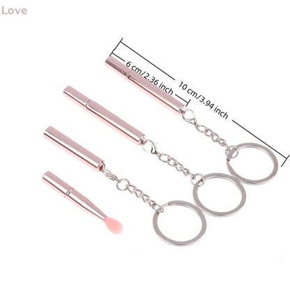 [L&P]1pcs Multifunctional Silicone Lip Brush Portable With Cover Keychain Dustproof Lipstick Lipstick Brush Eye Shadow