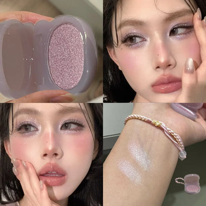 Purple Shining Single-color Eyeshadow Mini Glitter Pearlescent Highlighter Powder Makeup Lasting Shiny Eye Shadow Palette
