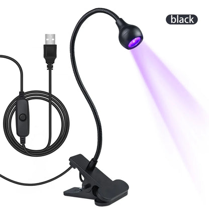 LED UV Light for Drying Nail Polish Gel Clip-On Flexible Desk Mini USB Nail Lamp Portable Nail Dryer Manicure Salon Tools