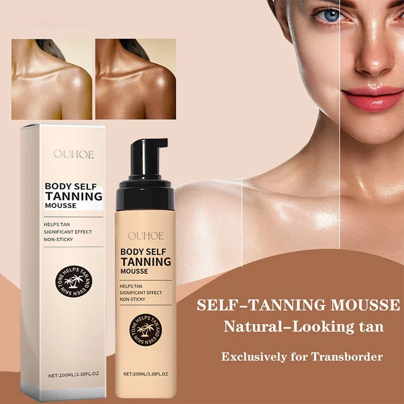 Summer Tanning Body Mousse 100ml Sun-promoting + Moisturizing Bronze Glossy Skin 0 Uv Damage Natural Tanning Wheat Skin Cream