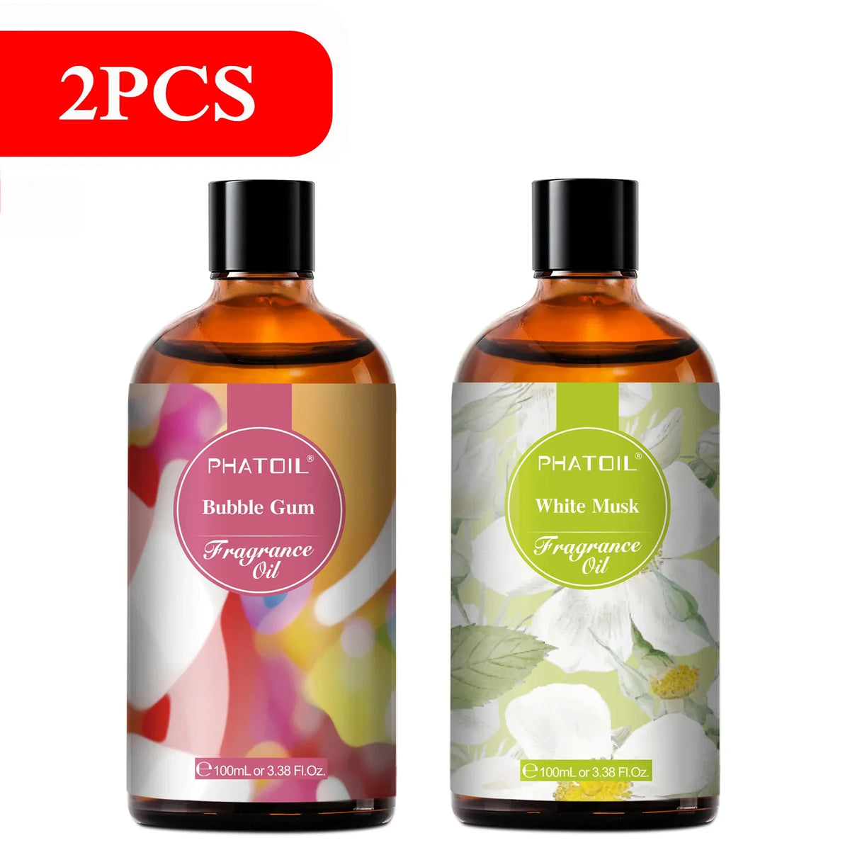 PHATOIL 100ml Fragrance Oil Coconut & Vanilla Bubble Gum Sea Breeze White Musk Aroma Fragrance Oils For Candles Soap Making