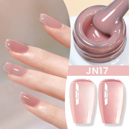 BORN PRETTY Milky White Jelly Nude Gel Nail Polish 10ml White Translucent Soak Off Gel Vernis Semi Permanent Need UV Light Cure