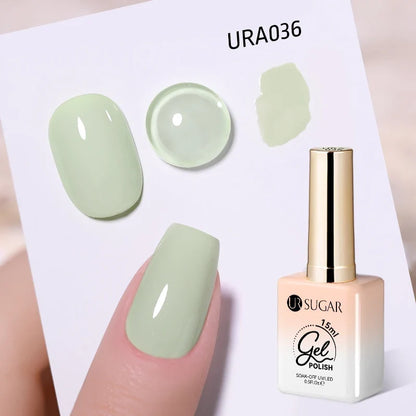UR SUGAR 15ml Fiber Rubber Base Gel Upgrade Broken Nail Repaired Fiberglass Clear Quick Building UV Construction Gel Soak Off