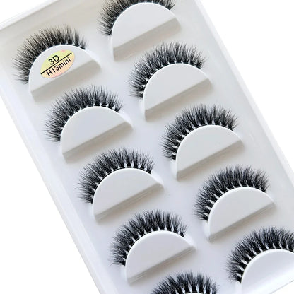 Transparent 3D Mink Eyelashes, Natural Clear False Eye Lashes, Soft Invisible Eyelash, Wispy Makeup Faux Cils, H13 X08, 5 Pairs