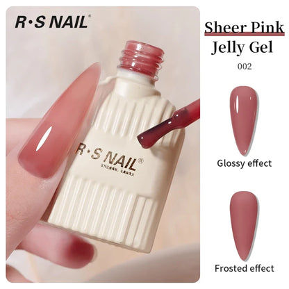 RS NAIL Jelly Transparent Gel Nail Polish 10g Summer Nude Pink Gel Polish Semi Permanent Soak Off UV LED Varnish Jade Nail Gel