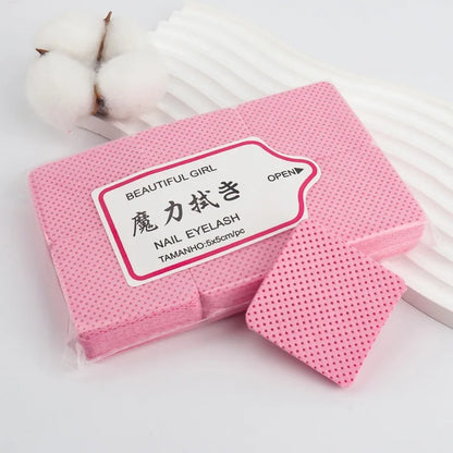 300pcs Lint-Free Eyelash Glue Wipes Paper Gel Remover Clean Month of Bottle Cotton Pads Beauty Cleaning Nail Art Makeup Tools