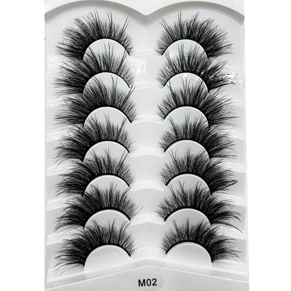 5/7 Pairs Soft Natural 3D Mink False Eyelashes Cat Eye Elongated Winged Lashes Faux Cils Make Up Beauty Tools Wholesale