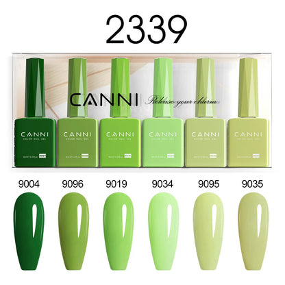 6pcs*9ml CANNI Nail Gel Polish Kit HEMA FREE Jade Jelly Nude Jelly Pink VIP Kit Christmas Gift French Nail Design Natural Color