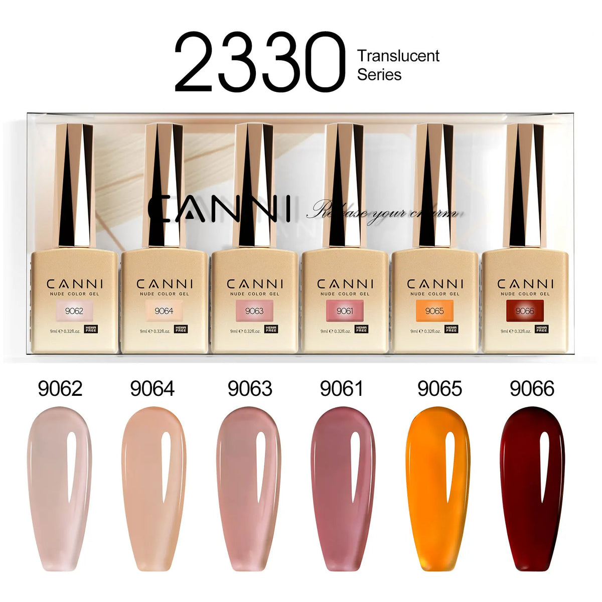 6pcs*9ml CANNI HEMA FREE Nail Gel Polish Set Gorgeous Color Semi Permanent Pigmented Painting Gel Soak off UV LED Gel Nails Kit