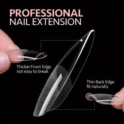 120Pcs Full Cover Press On Nail Tips Stiletto Almond Square Coffin French False Fake Soak Off Gel Nail Extension Tips Capsule