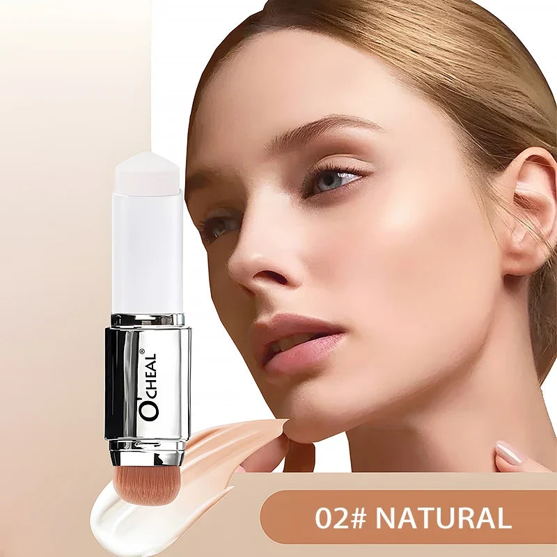 O'CHEAL Temperature Changing Foundation Stick Facial Coverage Blemishes Pores Double-Headed Face Matte Makeup Foundation Cream