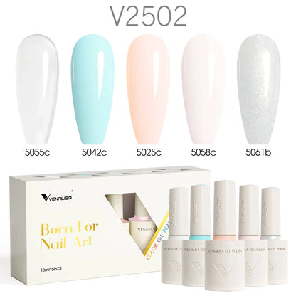 5pcs/kit Venalisa Color Gel Nail Polish Set Hema Free Soak Off UV LED Nail Gel Polish 10ml Combo TPO FREE HEMA FREE Gel Kit