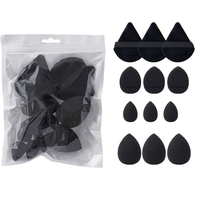 12-Piece All-Purpose Makeup Sponge Set, Made of 3 loose Powder Puffs, 3 Mini Air Cushion Puffs, 3 Beauty Eggs and 3Mini Beauty