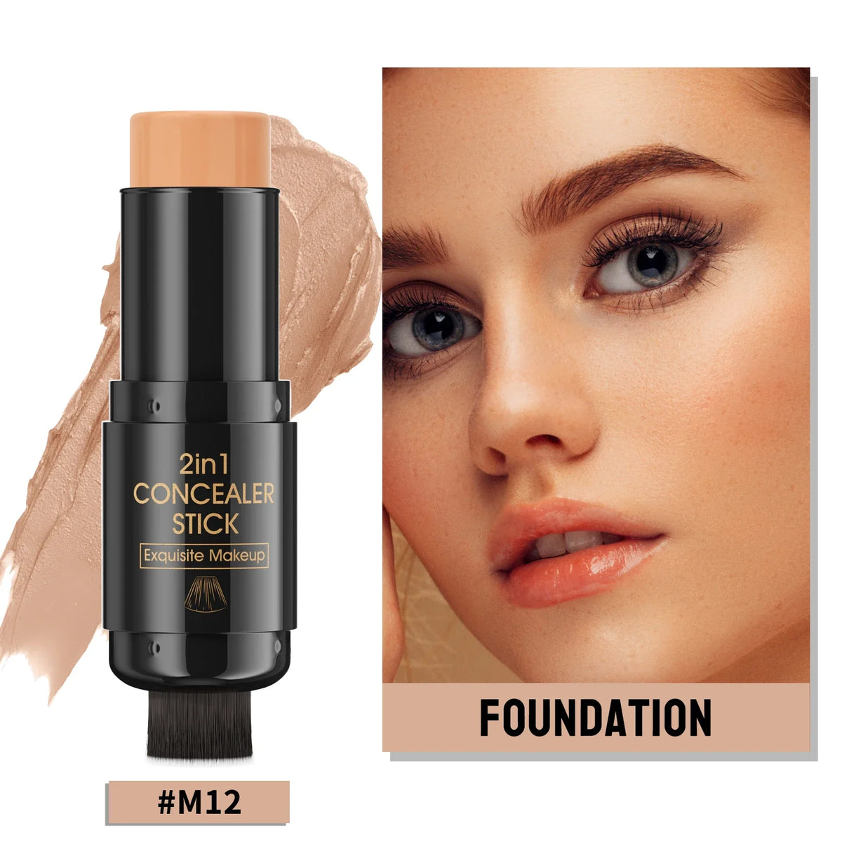 Double-head Face Bronzer Contour Stick Cream Makeup Light Dark Shadow Lasting Concealer Facial Brighten Contouring With Brush