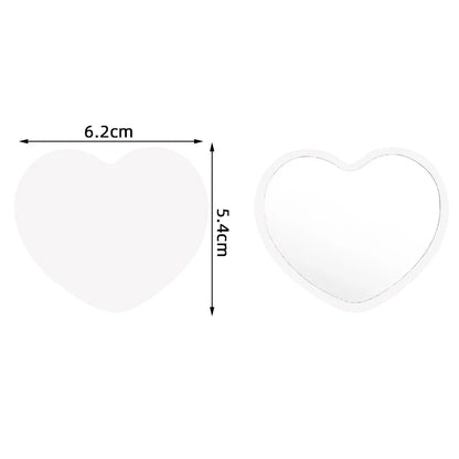 1 Pc Small Portable Heart Shape Mirrors Custom Logo Souvenir Wedding Bridesmaid Gift Ideas Wig Lash Salon Small Business Mirror