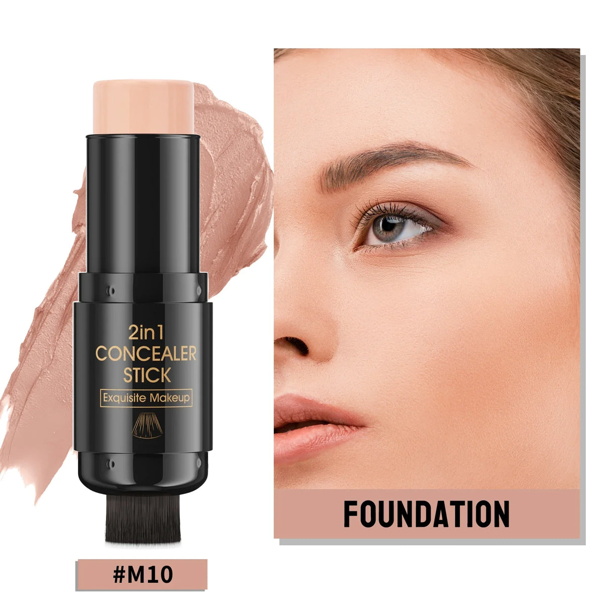 Double-head Face Bronzer Contour Stick Cream Makeup Light Dark Shadow Lasting Concealer Facial Brighten Contouring With Brush