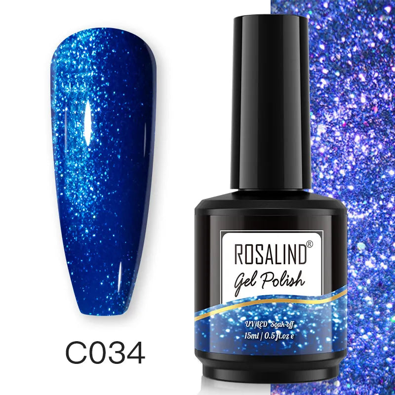 ROSALIND 7ml/15ml Summer Green Gel Nail Polish Semi Permanent Nail Art Manicure Soak Off Top Base Matt Hybrid Varnishes UV Gel