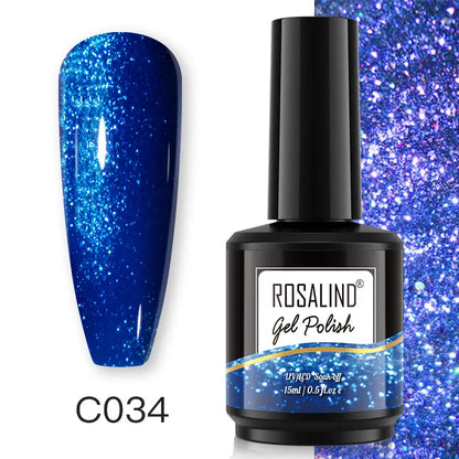 ROSALIND 7ml/15ml Summer Green Gel Nail Polish Semi Permanent Nail Art Manicure Soak Off Top Base Matt Hybrid Varnishes UV Gel