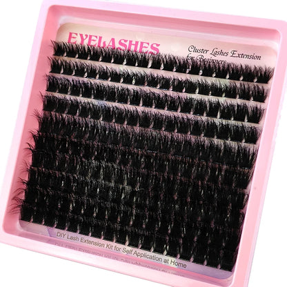 10Row 40D-200D 5D Fluffy Thick Lashes Clusters 10-18mmMix Wispy Individual Lashes Extensions Clusters DIY Makeup False Eyelashes